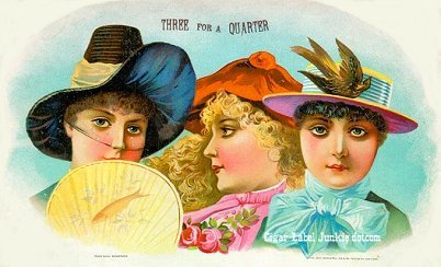 3 For Quarter- cigar box label