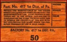 tax stamp cigar box label
