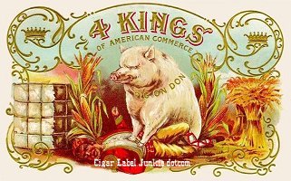 4 Kings cigar box label