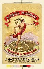 Aambos Mundos cigar box label