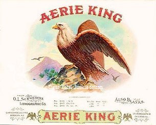 Aerie King cigar box label