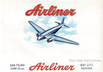 Airliner cigar box label