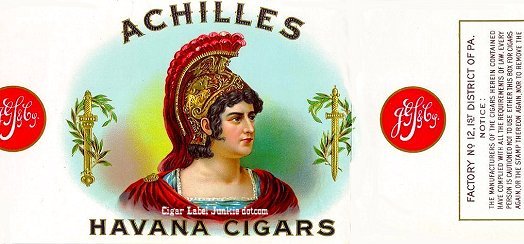 Achilles- cigar box label