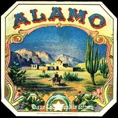 Alamo out cigar box label