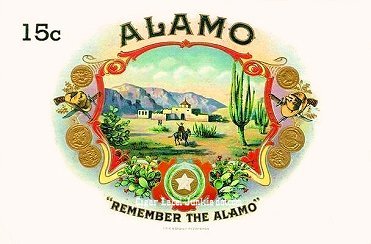 Alamo cigar box label