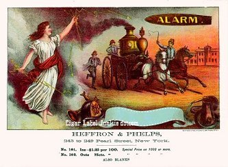 Alarm cigar box label