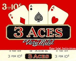 3 Aces- cigar box label
