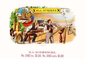 All Strikes cigar box label