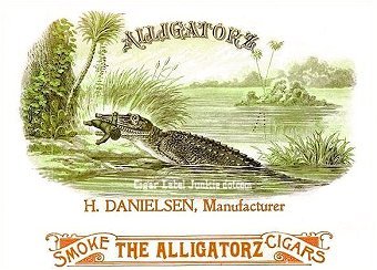 Alligator- cigar box label