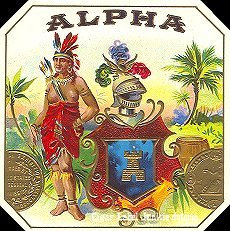 Alpha cigar box label