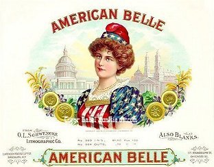 Am Belle cigar box label