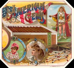 Am Gems cigar box label