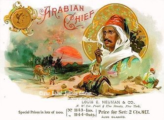 Arabian Chief cigar box label