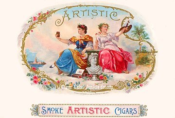 Artistic 1895 cigar box label