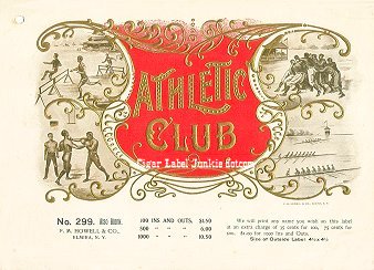 Athletic Club cigar box label