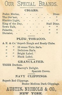 Austin back- cigar box label