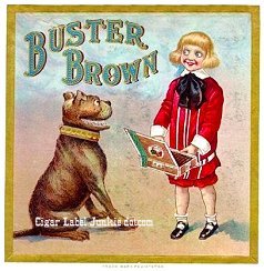 Buster Brown out cigar box label