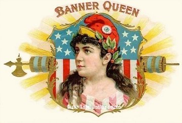 Banner Queen cigar box label