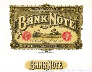 Bank Note cigar box label