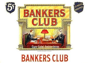 Bankers Club cigar box label