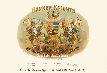 Banner Knights-cigar box label
