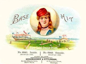 Base Hit cigar box label