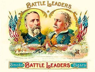 Battle Leaders cigar box label