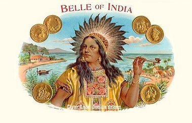Belle of India cigar box label