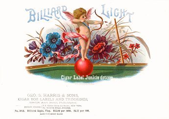 Billiard Light cigar box label