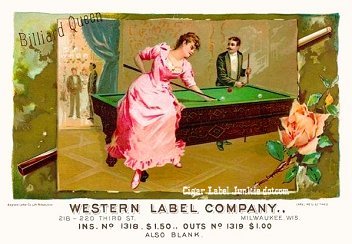 Billiard Queen cigar box label
