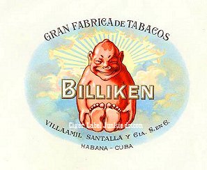 Billiken cigar box label
