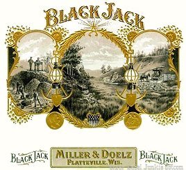 Black Jack cigar box label