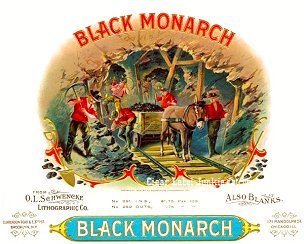 Black Monarch cigar box label