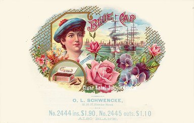Blue Cap cigar box label