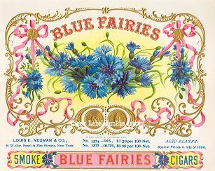 Blue Fairies cigar box label