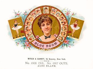 Blue Room cigar box label