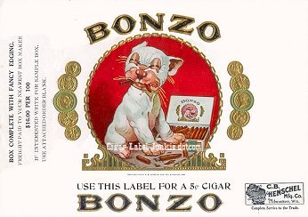 Bonzo cigar box label