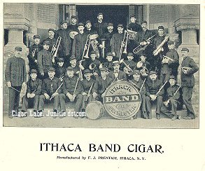 Ithaca Band cigar box label