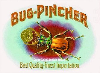 Bug Pincher- cigar box label