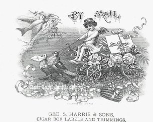 By Mail cigar box label
