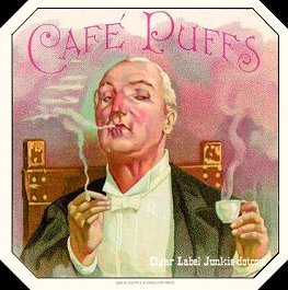 Cafe Puffs- cigar box label