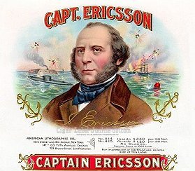 Capt Ericsson cigar box label