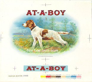 At A Boy- cigar box label