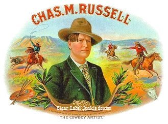 Chas M Russell cigar box label