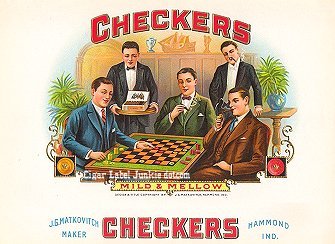 Checkers cigar box label