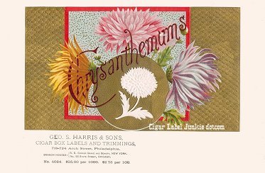Chrysanthemums cigar box label