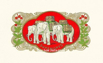 UT White Elephants- cigar box label