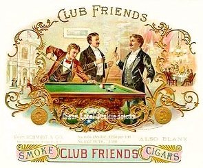 Club Friends cigar box label