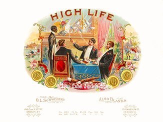 High Life- cigar box label