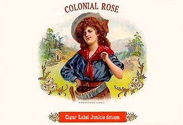 Colonial Rose cigar box label